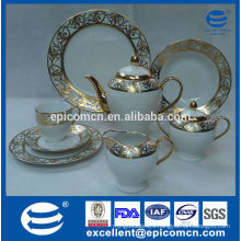 luxury gold plated ceramic tea set